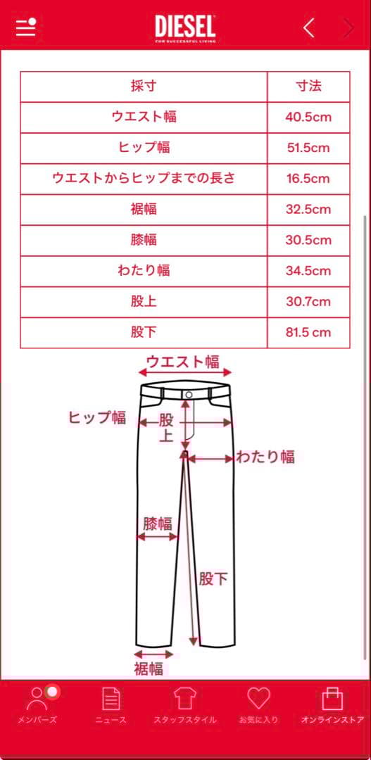 dieselカーゴデニム
