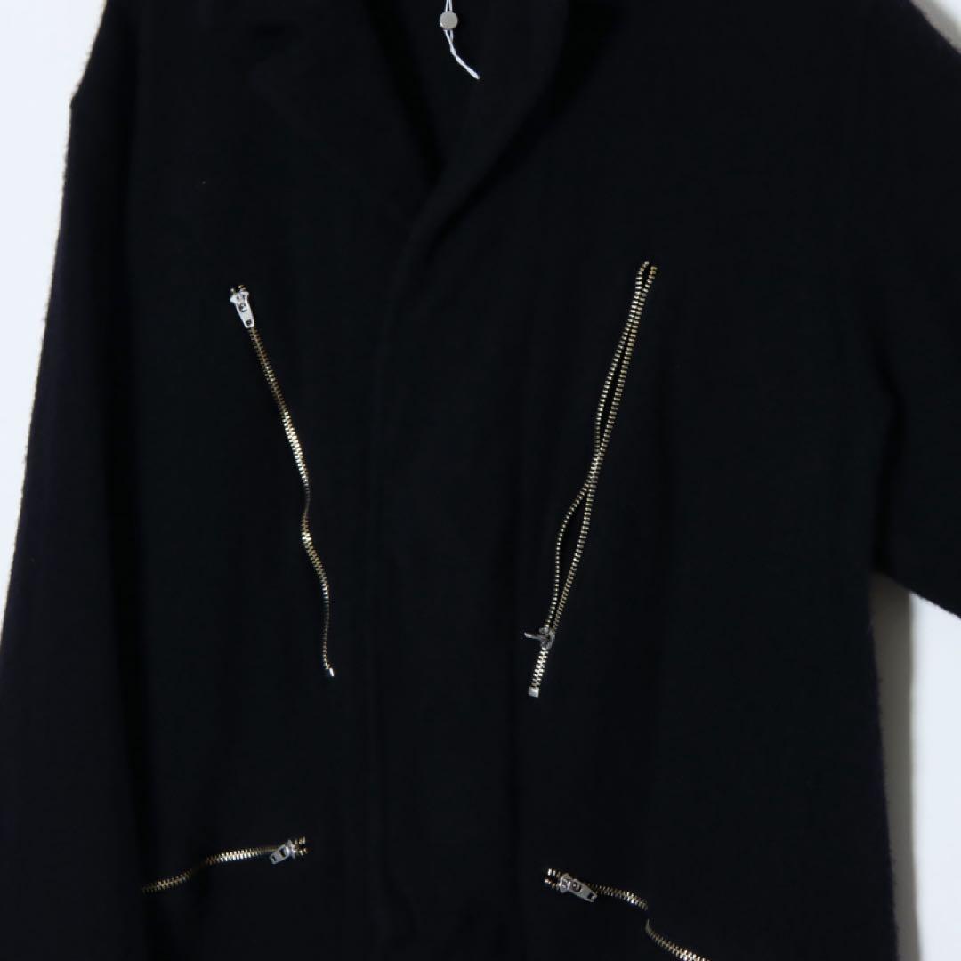 コモリ 縮絨ウールミリタリージャケット サイズ1 COMOLI ネイビー