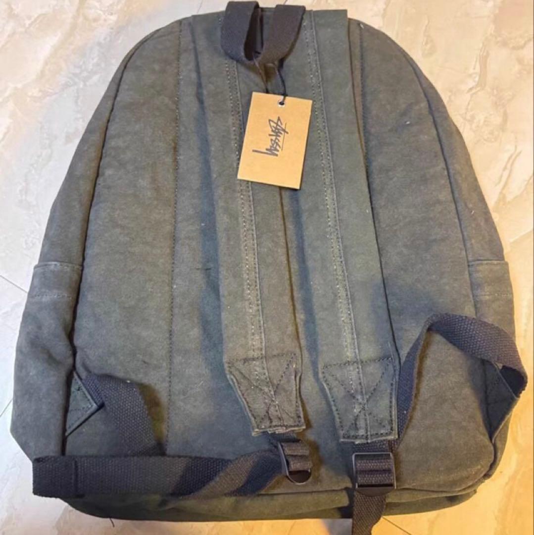 STUSSY ウォッシュドブラック キャンバスリュック