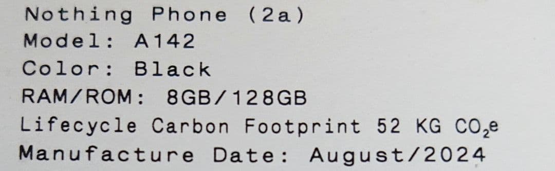 S*T様 Nothing Phone (2a) ブラック 8GB/128GB