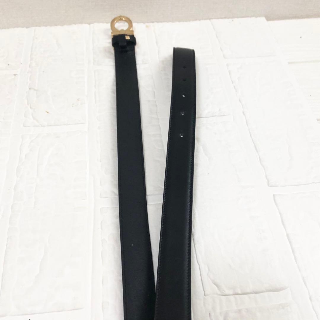 フェラガモ　ベルト　ダブル　ガンチーニ　ブラック