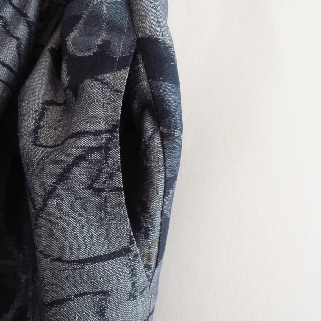 着物　リメイク　正絹紬　カシュクール　ジレ　マキシ　ロング　ベスト