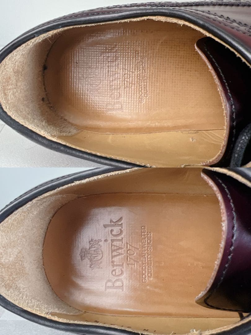 美品 BERWICK バーウィック ウイングチップ メダリオン 25.5cm