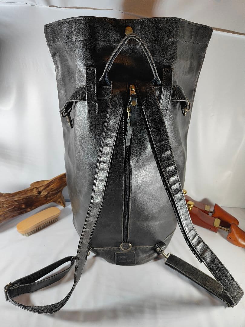 【極美品】Presto プレスト　日本製本革ドラムバッグ　リュックサック　正規品