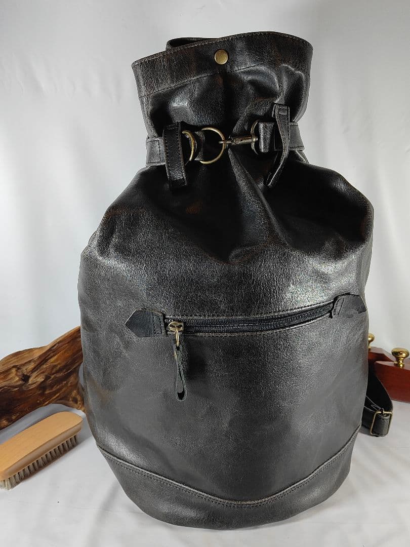 【極美品】Presto プレスト　日本製本革ドラムバッグ　リュックサック　正規品