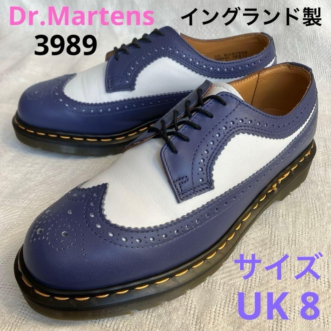 美品 ドクターマーチン 3989 イングランド製 ウィングチップ フルブローグ