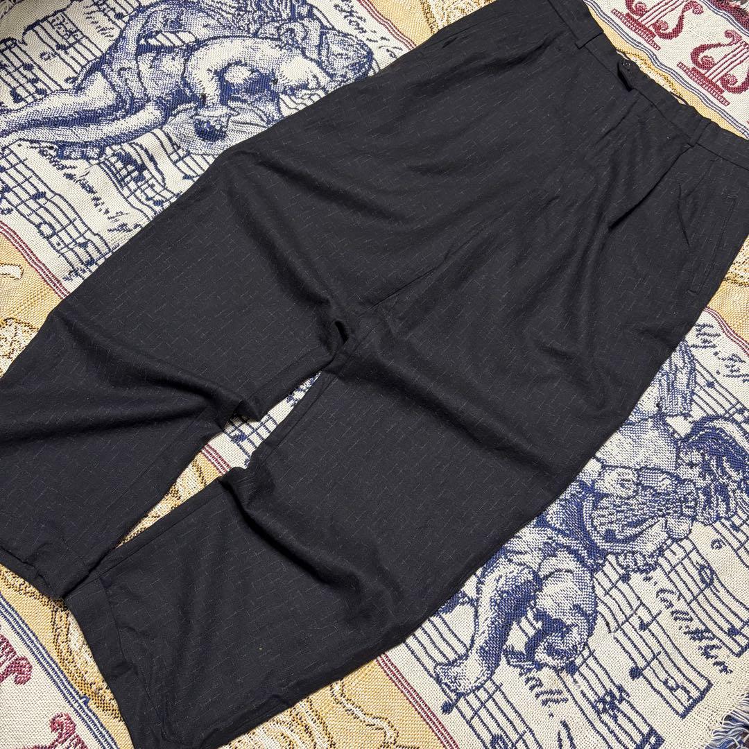 creator 80s 90s wool 絣 slacks 黒×白 50s