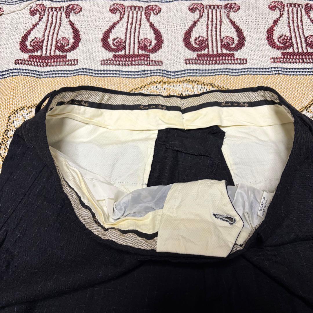 creator 80s 90s wool 絣 slacks 黒×白 50s