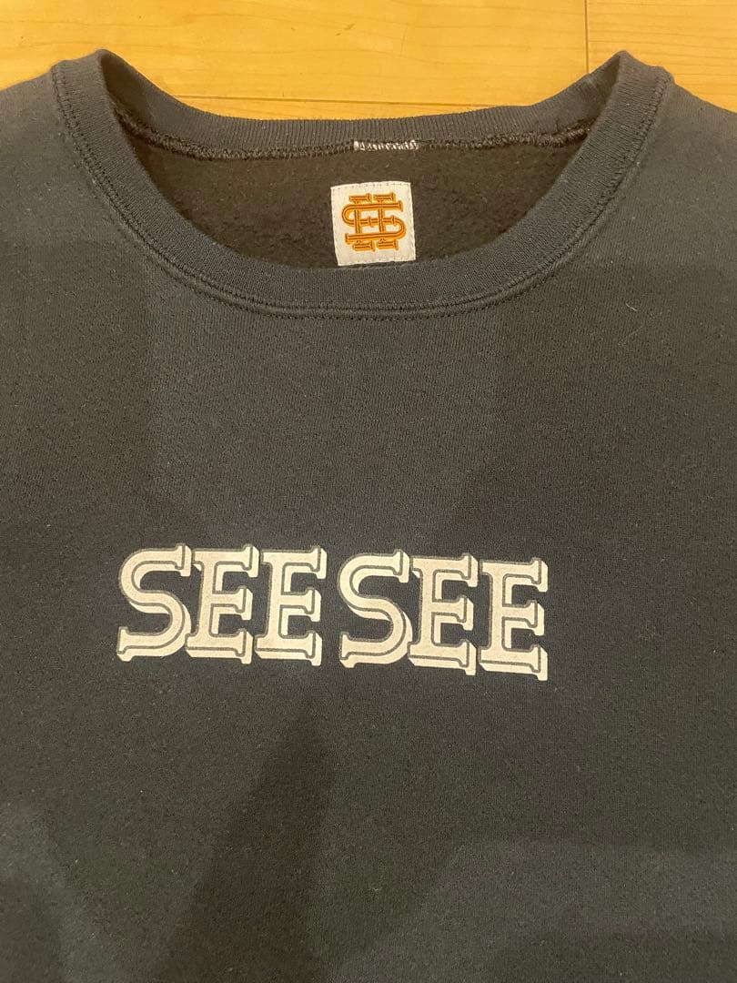 ト*バ様 SEE SEE FONT LOGO CREW BLACK