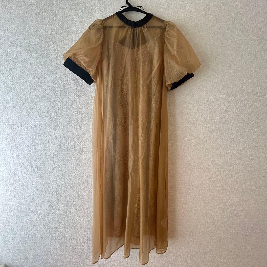 シースルードレス Aラインドレス 結婚式ドレス お呼ばれ シアードレス