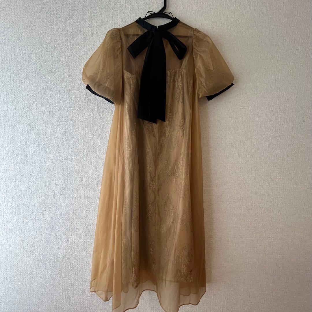 シースルードレス Aラインドレス 結婚式ドレス お呼ばれ シアードレス