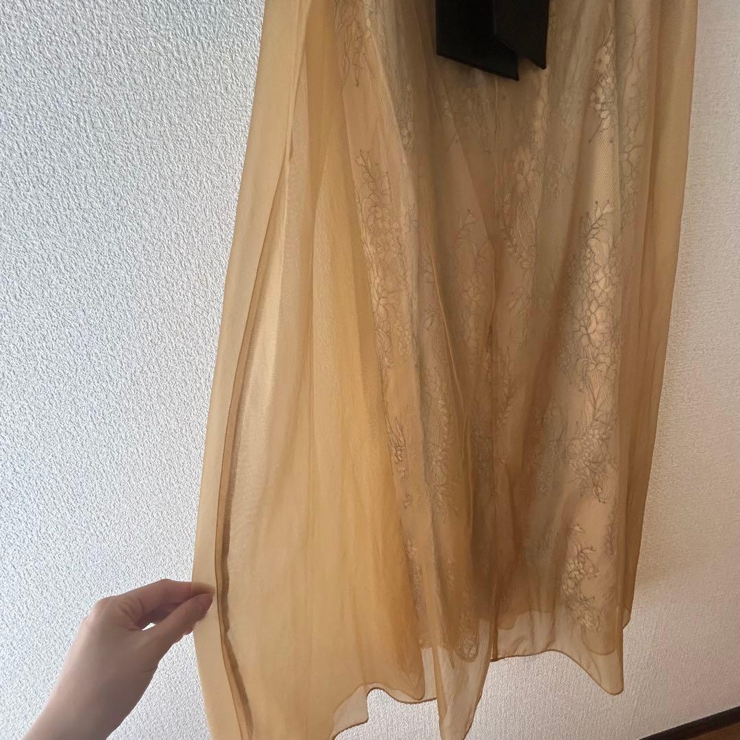 シースルードレス Aラインドレス 結婚式ドレス お呼ばれ シアードレス