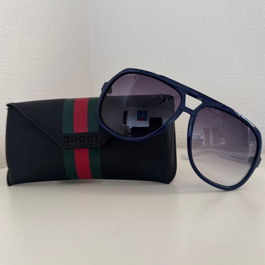 グッチ GUCCI サングラス アビエーター ブルー