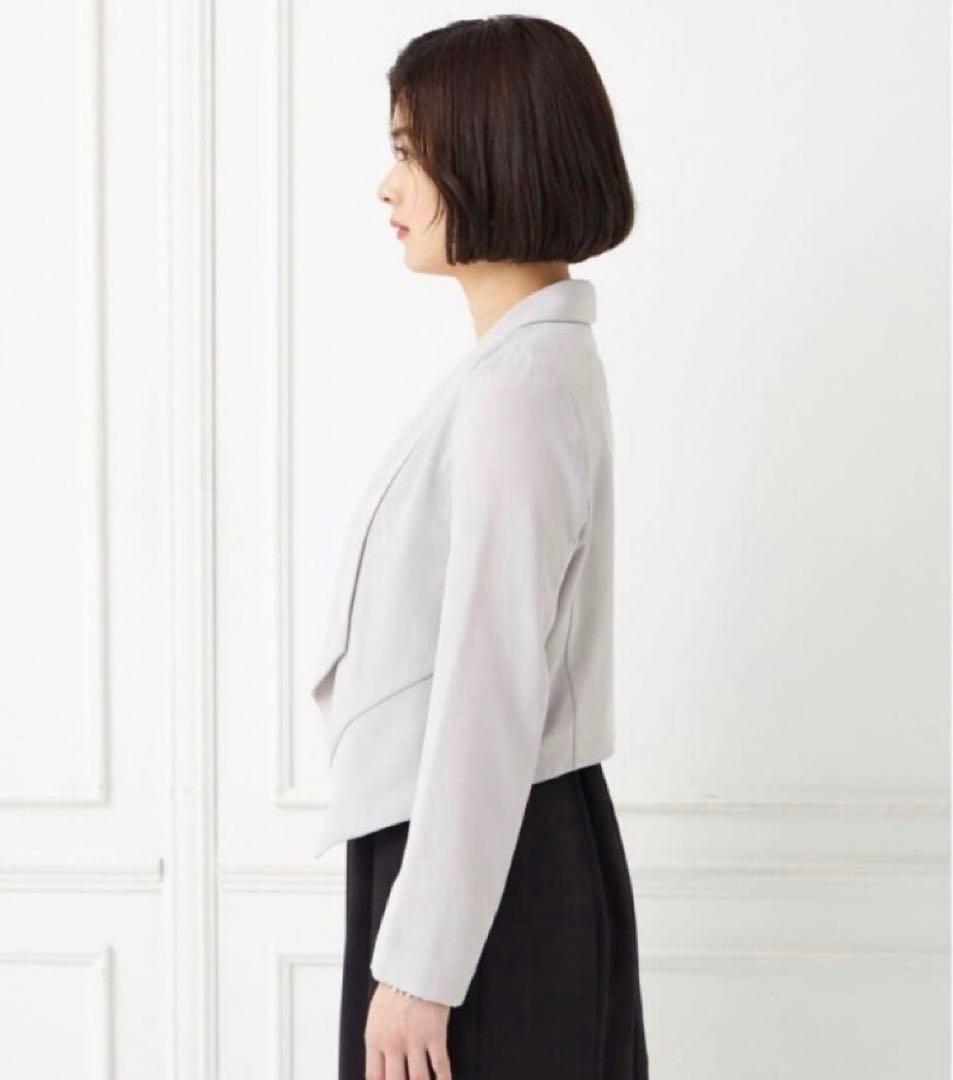 【人気】エメ　ショールカラージャケット　フォーマル　テーラード　長袖グレージュL