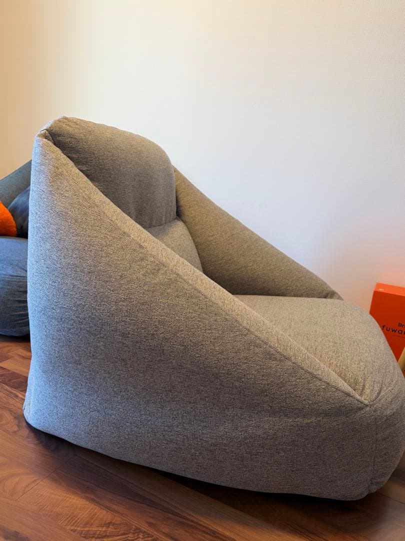 【2点セット】無印良品 空気でできたソファ　ブルー&グレー