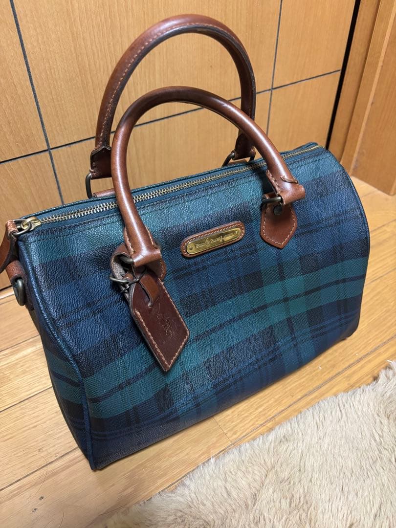 90s vintage RalphLauren ブラックウォッチ柄 ミニボストン