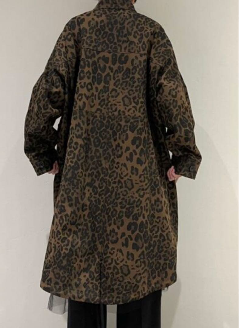 Maison Specialレオパード柄リバーシブルモッズコート