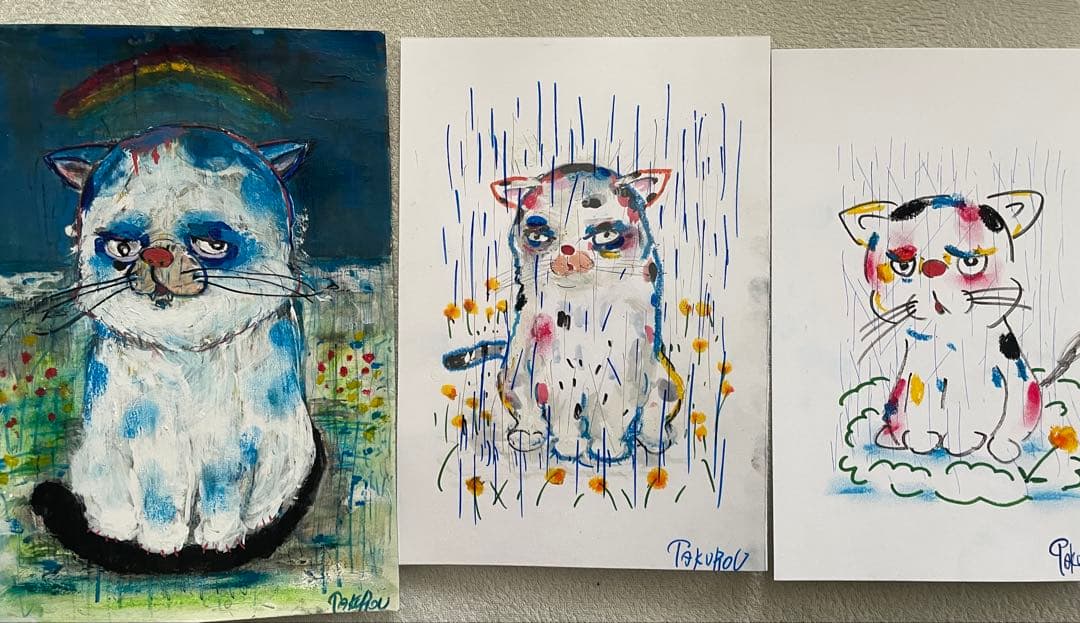 そして神になる。。 3連作。　a4アート紙 b5アート紙