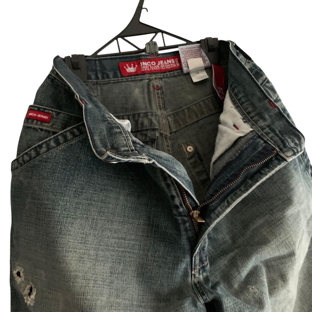 超希少！90s-00s JNCO JEANS ハーフデニム スカル 古着