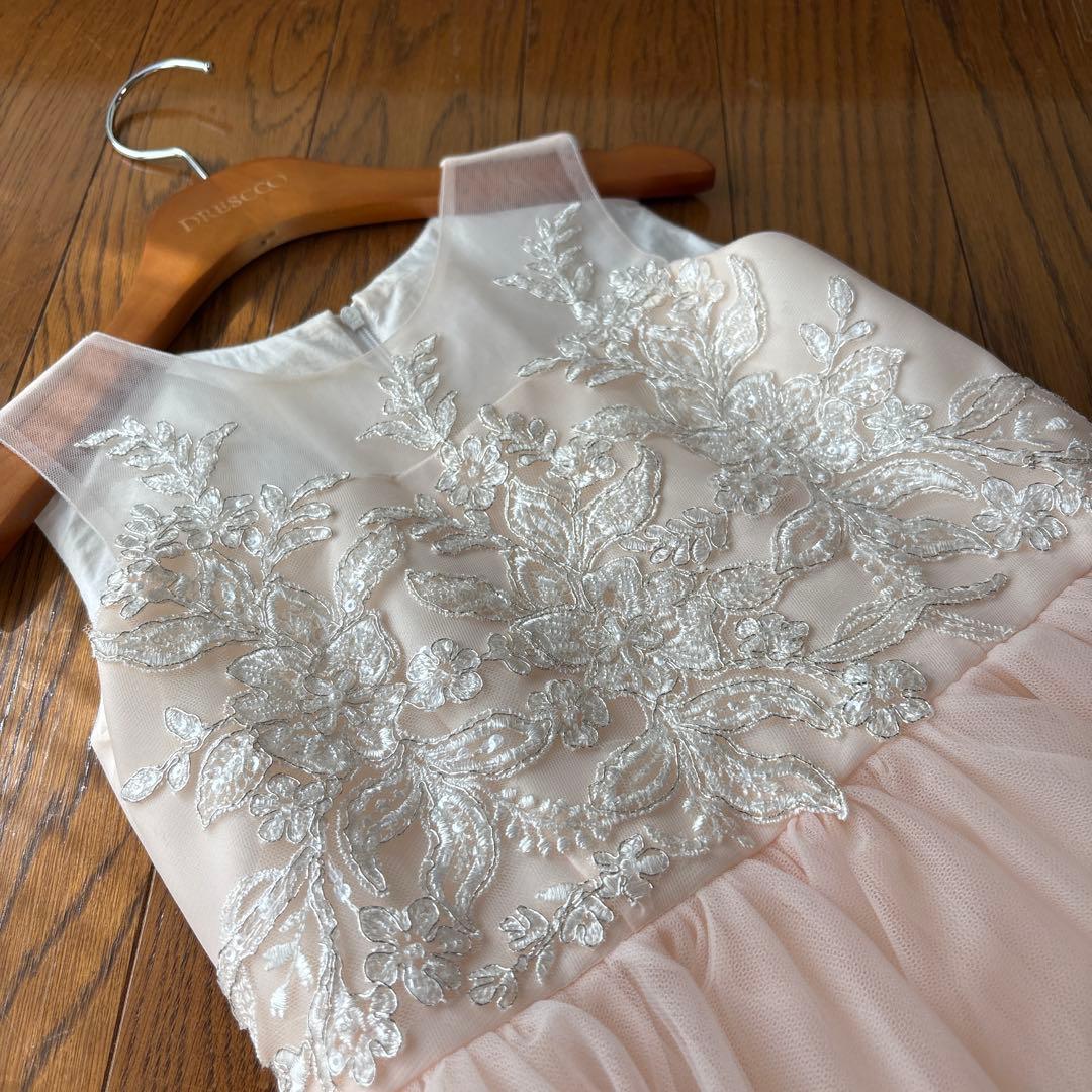 美品　DRESCCO サーモンピンクドレス　130