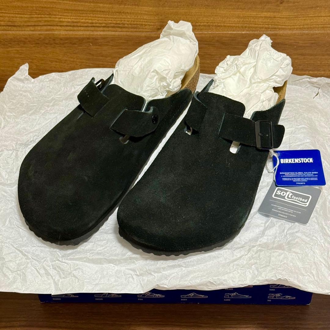 BIRKENSTOCK Boston スウェードレザー ブラック 50 32.5
