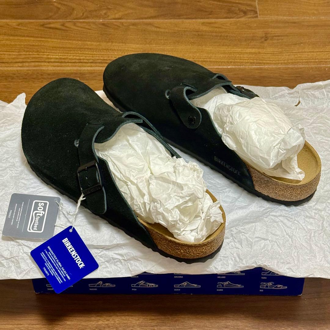 BIRKENSTOCK Boston スウェードレザー ブラック 50 32.5
