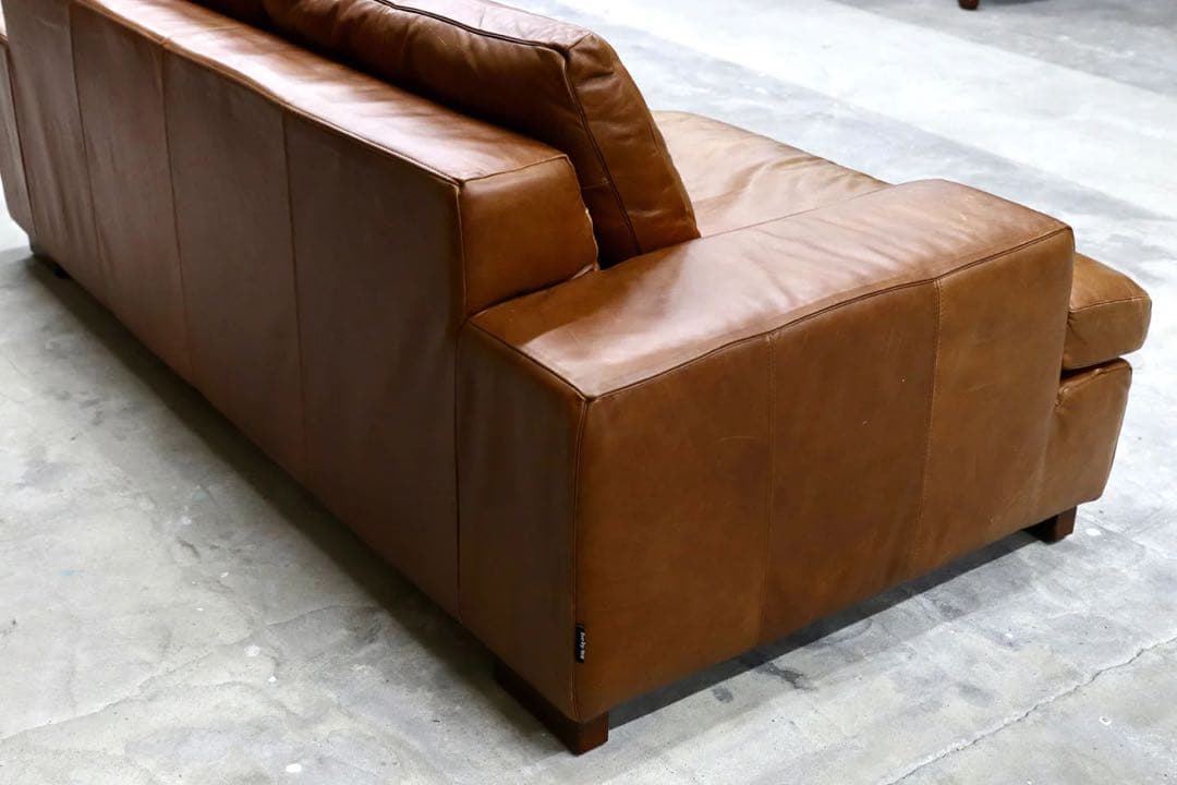 【ACTUS】総本革 レザー 2.5人掛けソファ