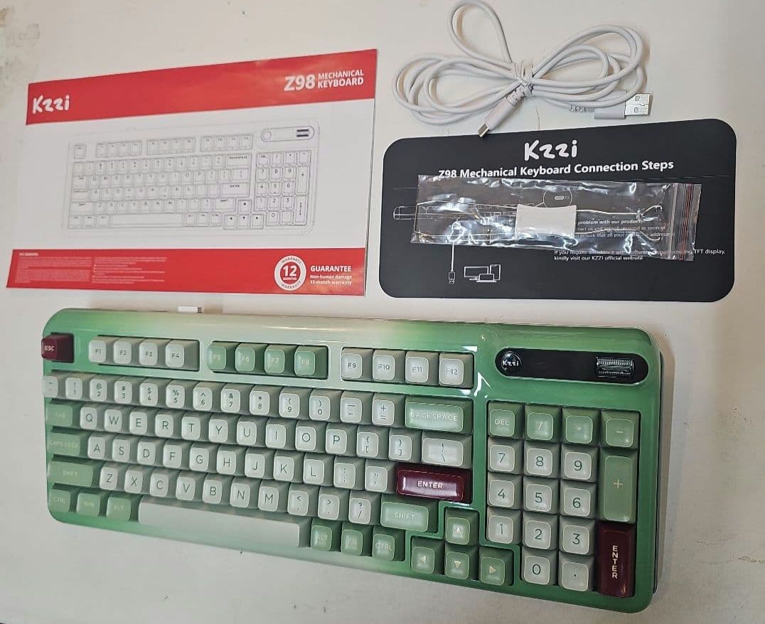 【美品】Kzzi Z98 メカニカルキーボード 抹茶グリーン ガスケット搭載