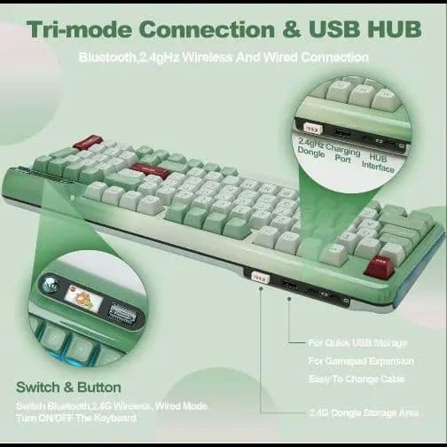 【美品】Kzzi Z98 メカニカルキーボード 抹茶グリーン ガスケット搭載