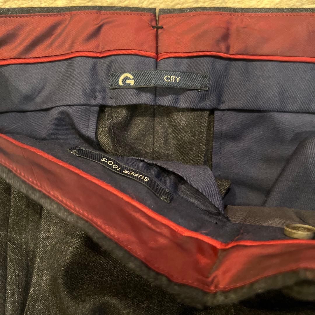 【美品】ジェルマーノサキソニースラックス48 チャコールグレー