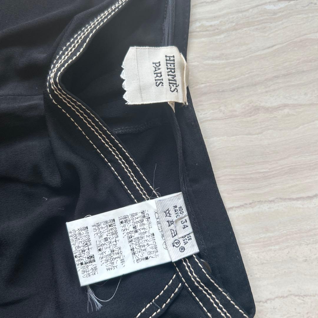 HERMES ブラック ワイドパンツ 34