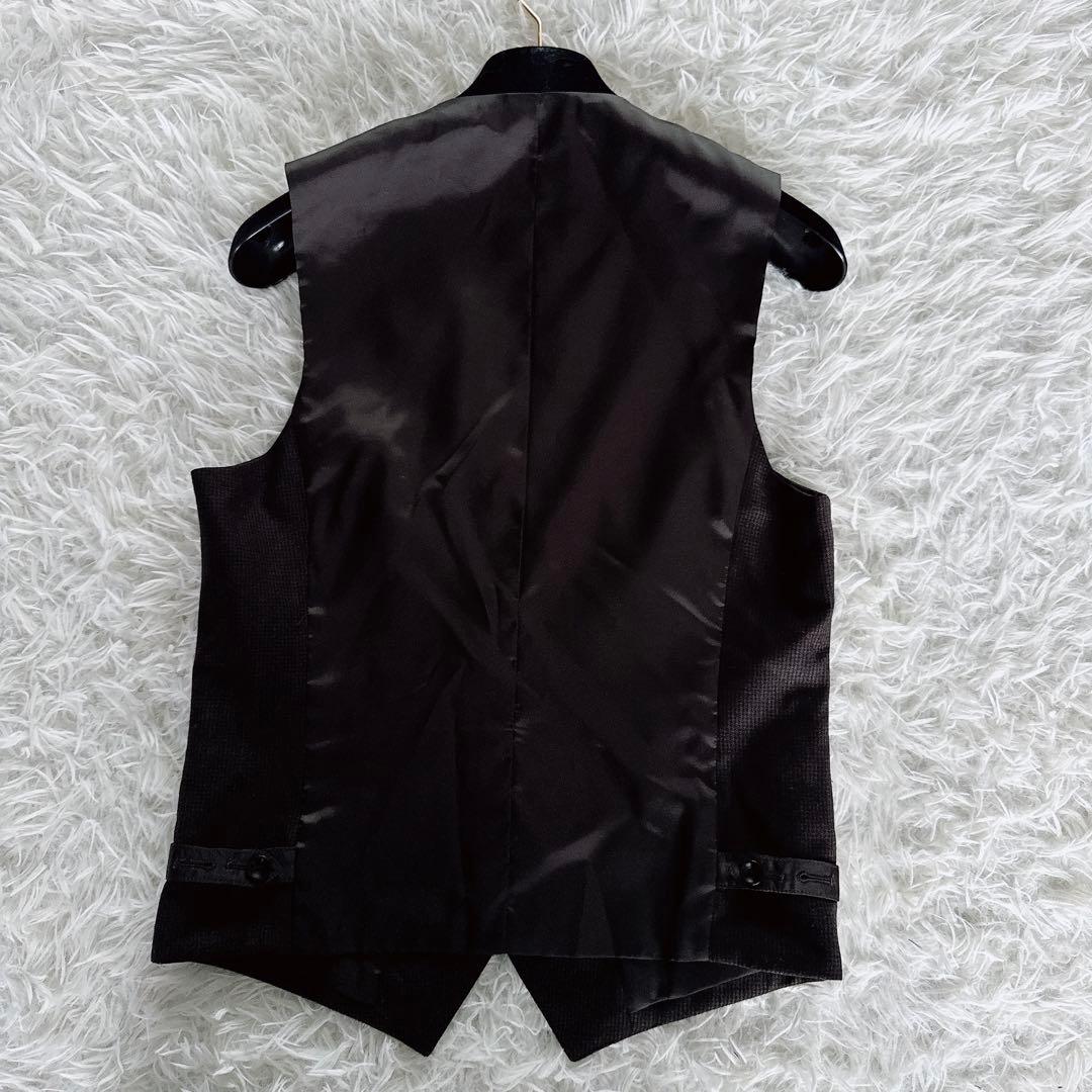 【スーツセレクト】スリーピース スーツ ブラウン 千鳥柄 Y4サイズ