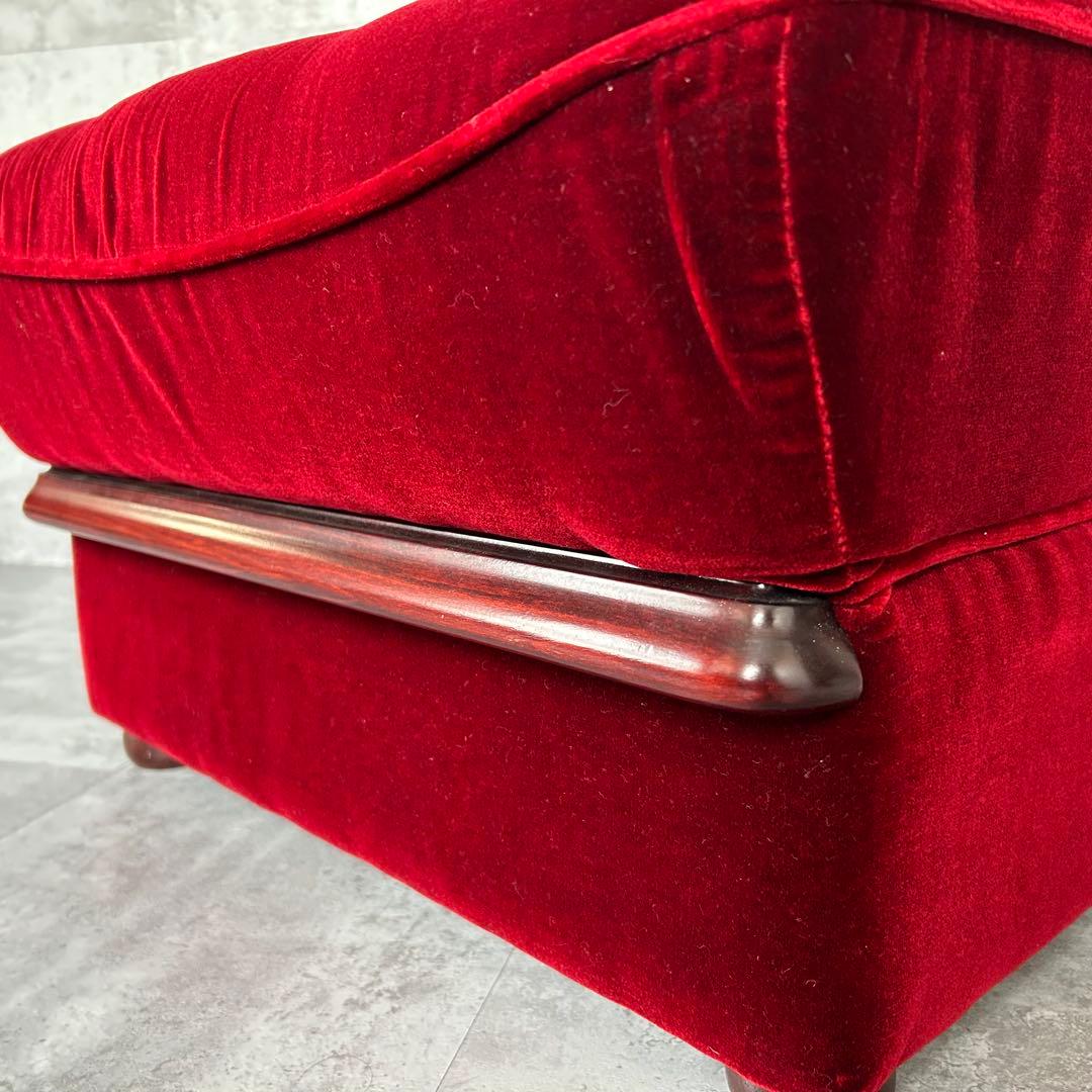 【1980's vintage】ベルベット チェスターフィールド 1Pソファ