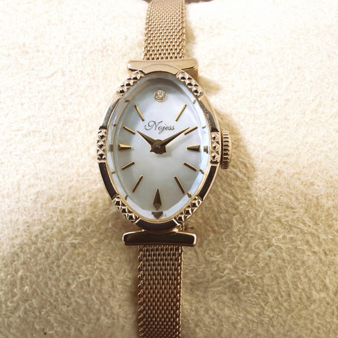 NOJESS ノジェス 腕時計 レディース 小ぶりオーバル ゴールド
