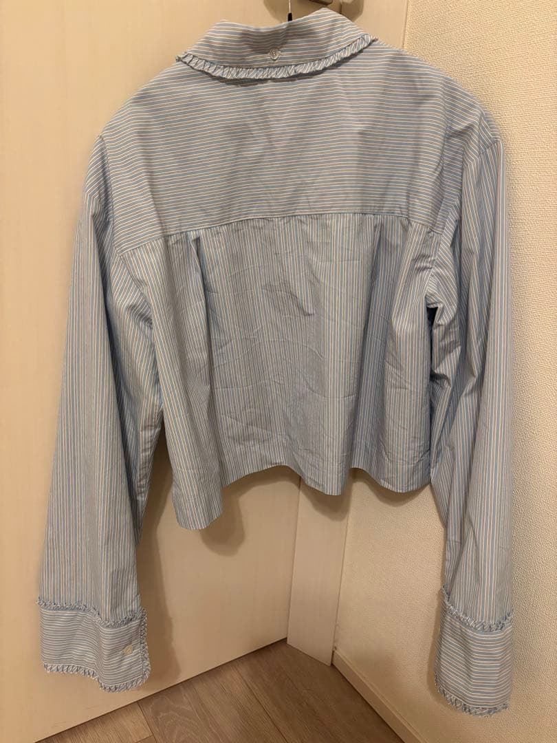 yori★2025ss フリルストライプシャツ36
