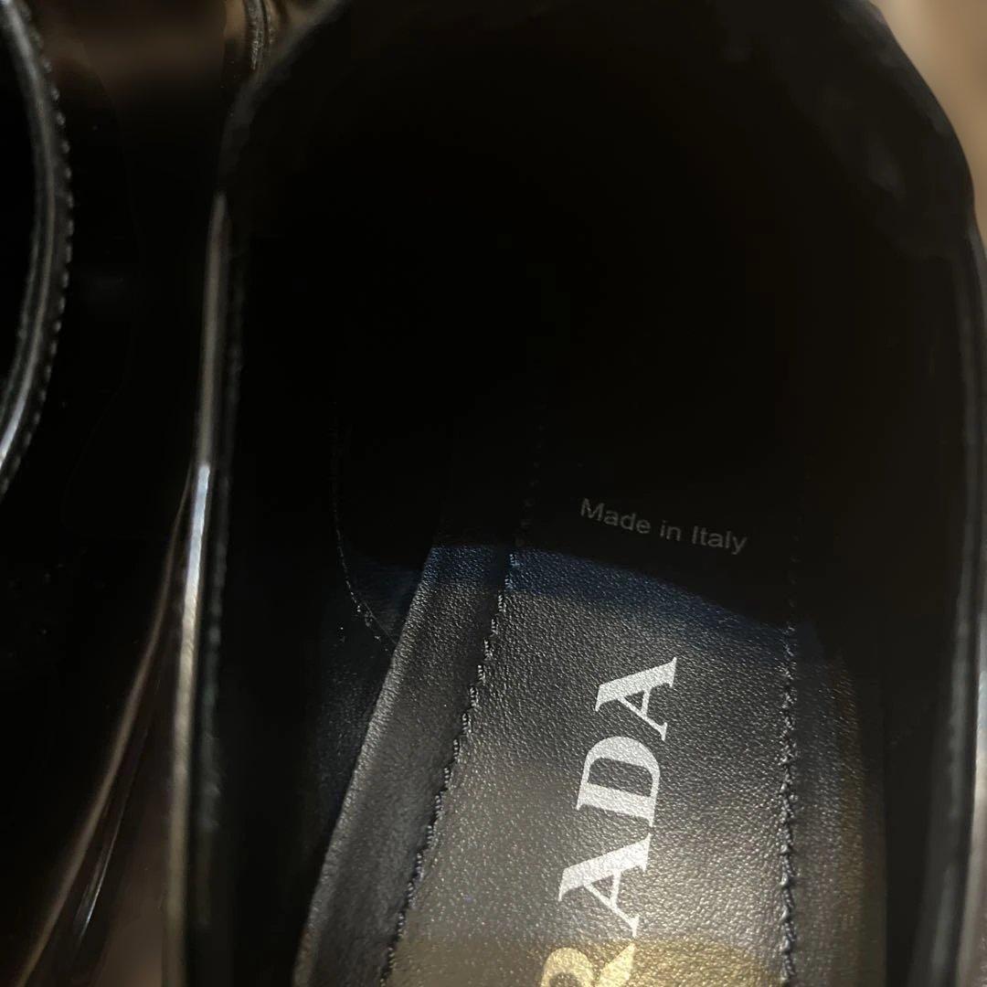 プラダ　エアー　シューズ　39 PRADA 黒　ローファー　厚底　皮