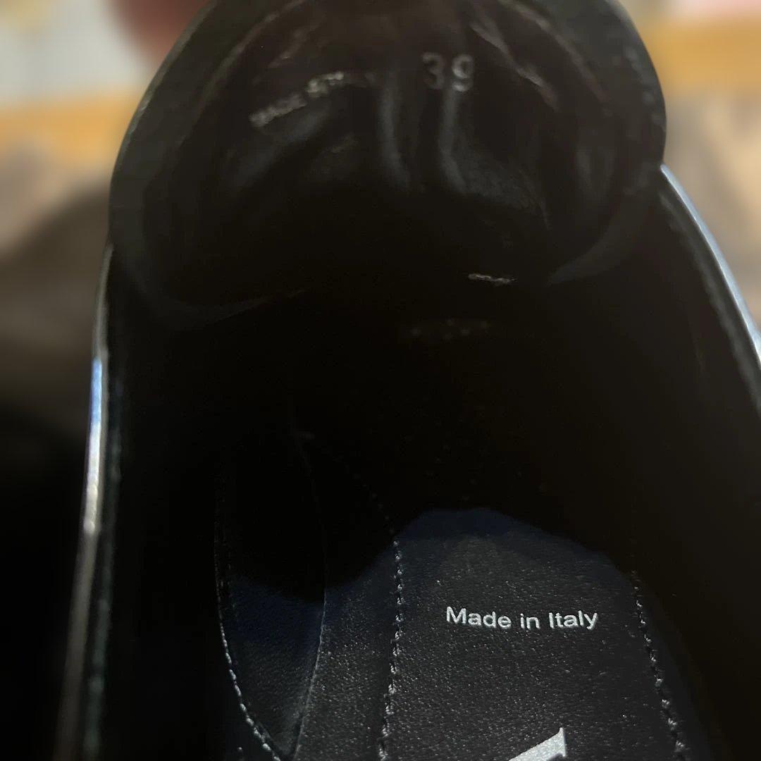 プラダ　エアー　シューズ　39 PRADA 黒　ローファー　厚底　皮