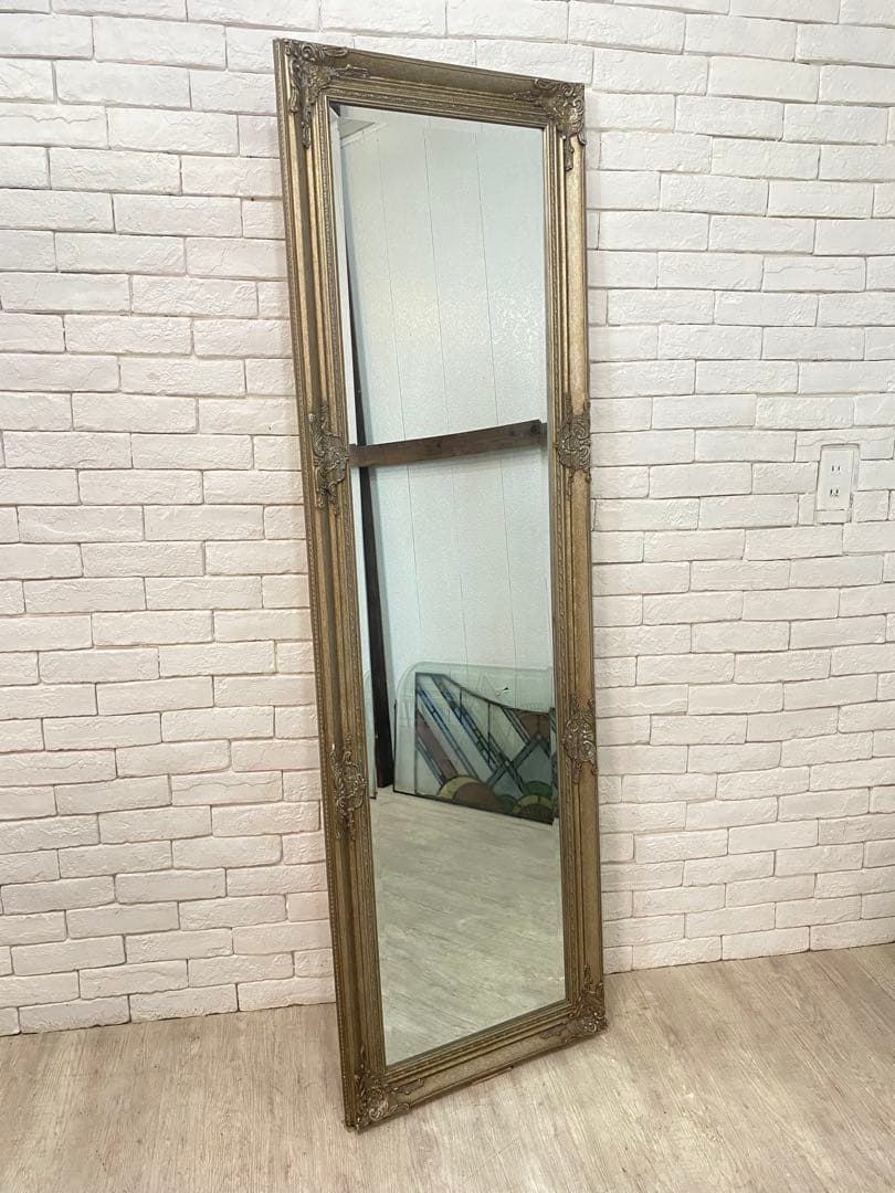 【東京都内23区配送無料】アンティーク　鏡　ミラー　姿見　ビンテージ　什器　店舗