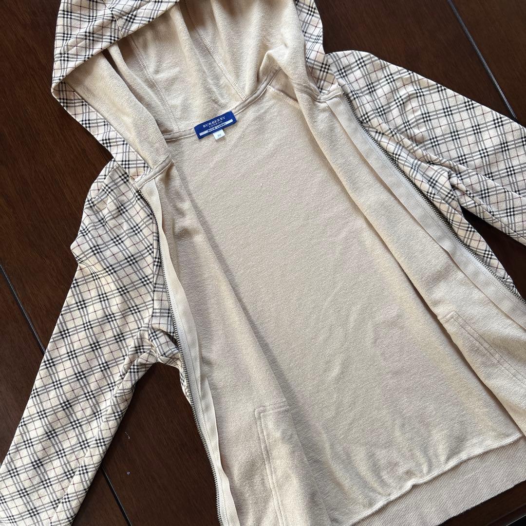 希少 バーバリーブルーレーベル　ノバチェック　ジップアップ　パーカー