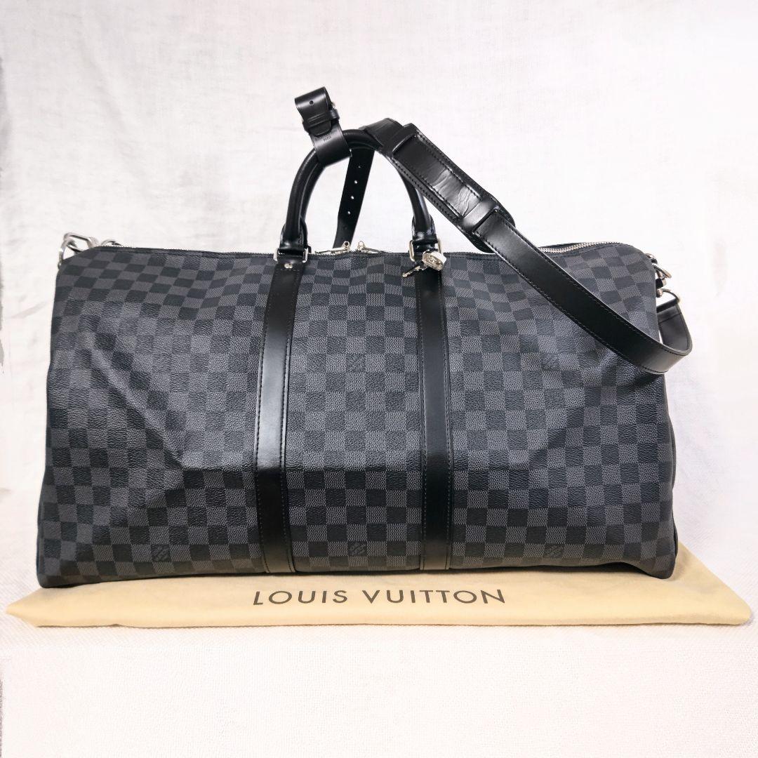 ルイヴィトンLOUIS VUITTONキーポル55ダミエボストンN41413黒