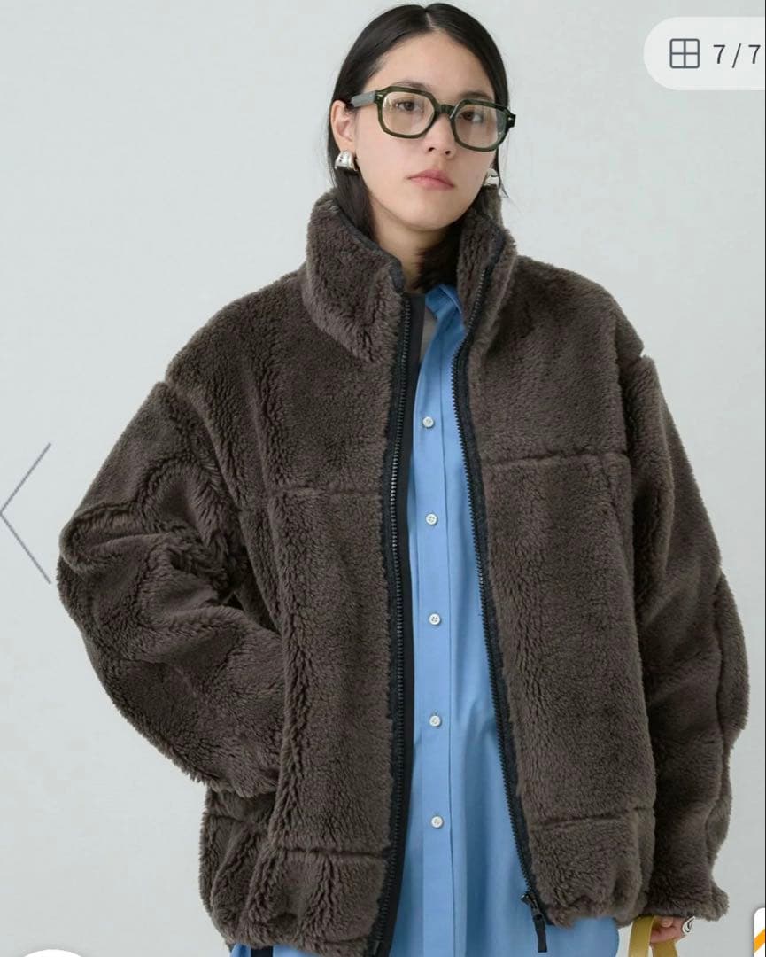 Chaosカオス ウール ボアブルゾン　ブラウン23aw