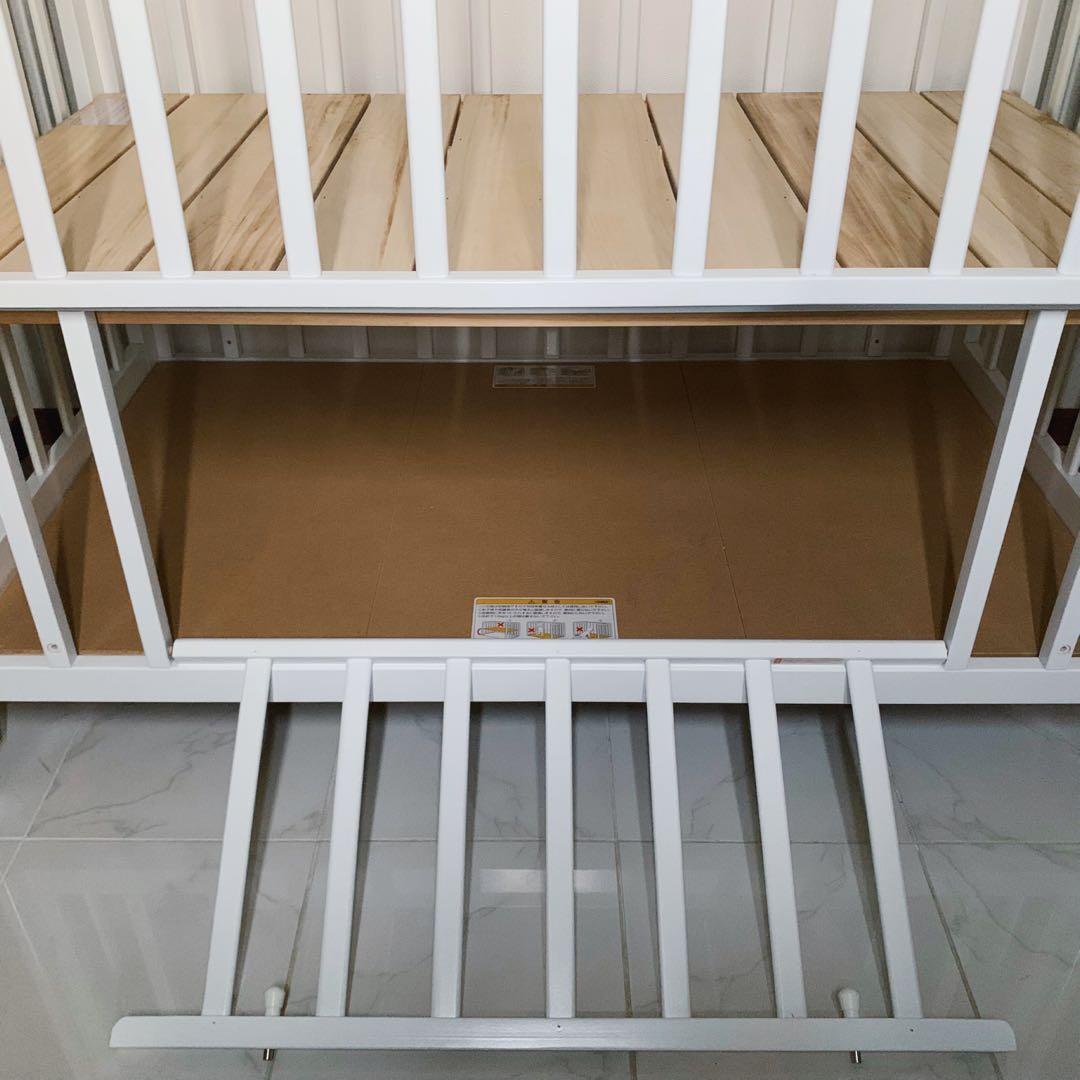 【♡送料込♡】カトージ ベビーベッド タチベッド ホワイト⭐︎