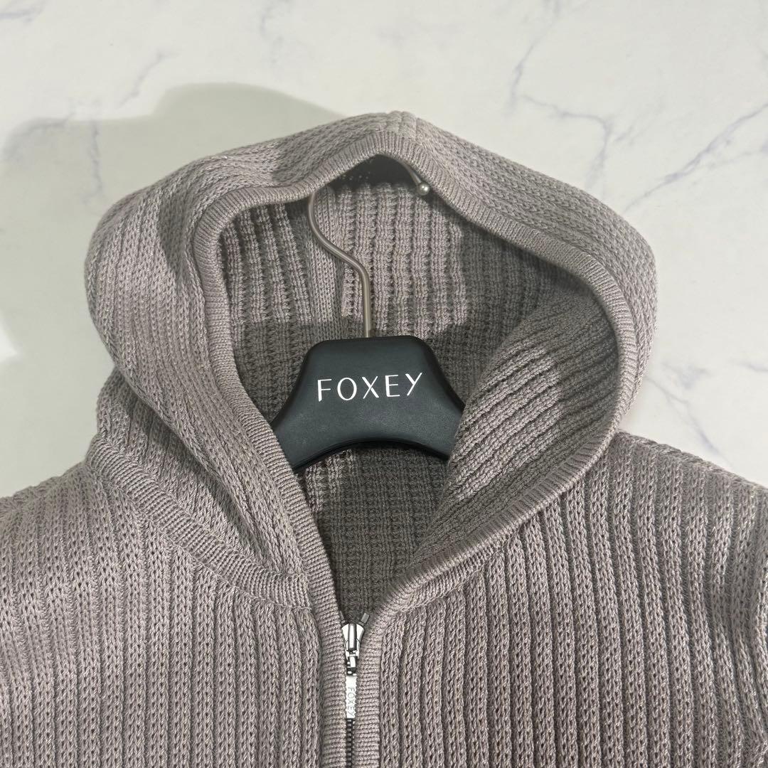 美品　FOXEY HoodieFan シルク混　ダブルジップ　パーカー
