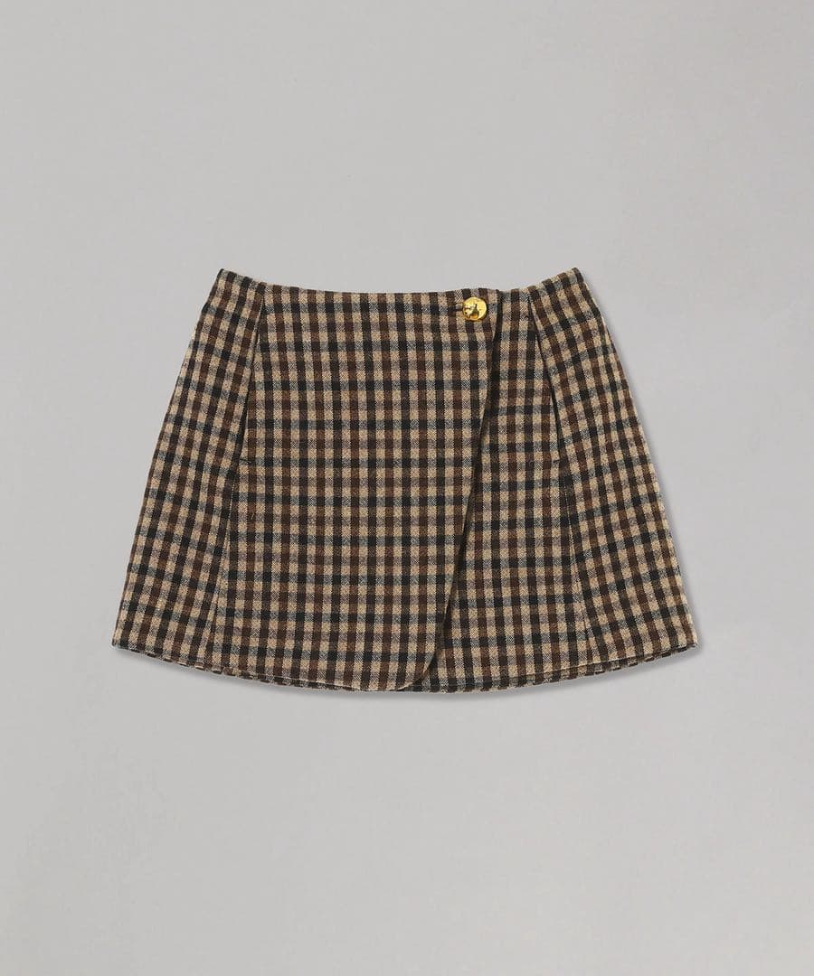 GANNI/ガニー】Check Wool Mix Skirt ミニスカート