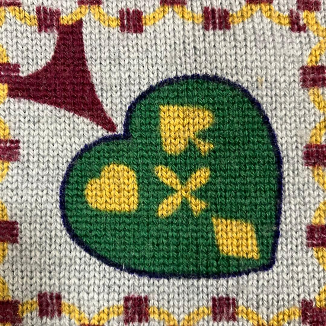 美品　90s Christian Dior ウールニット　ブルーグレー　CDロゴ