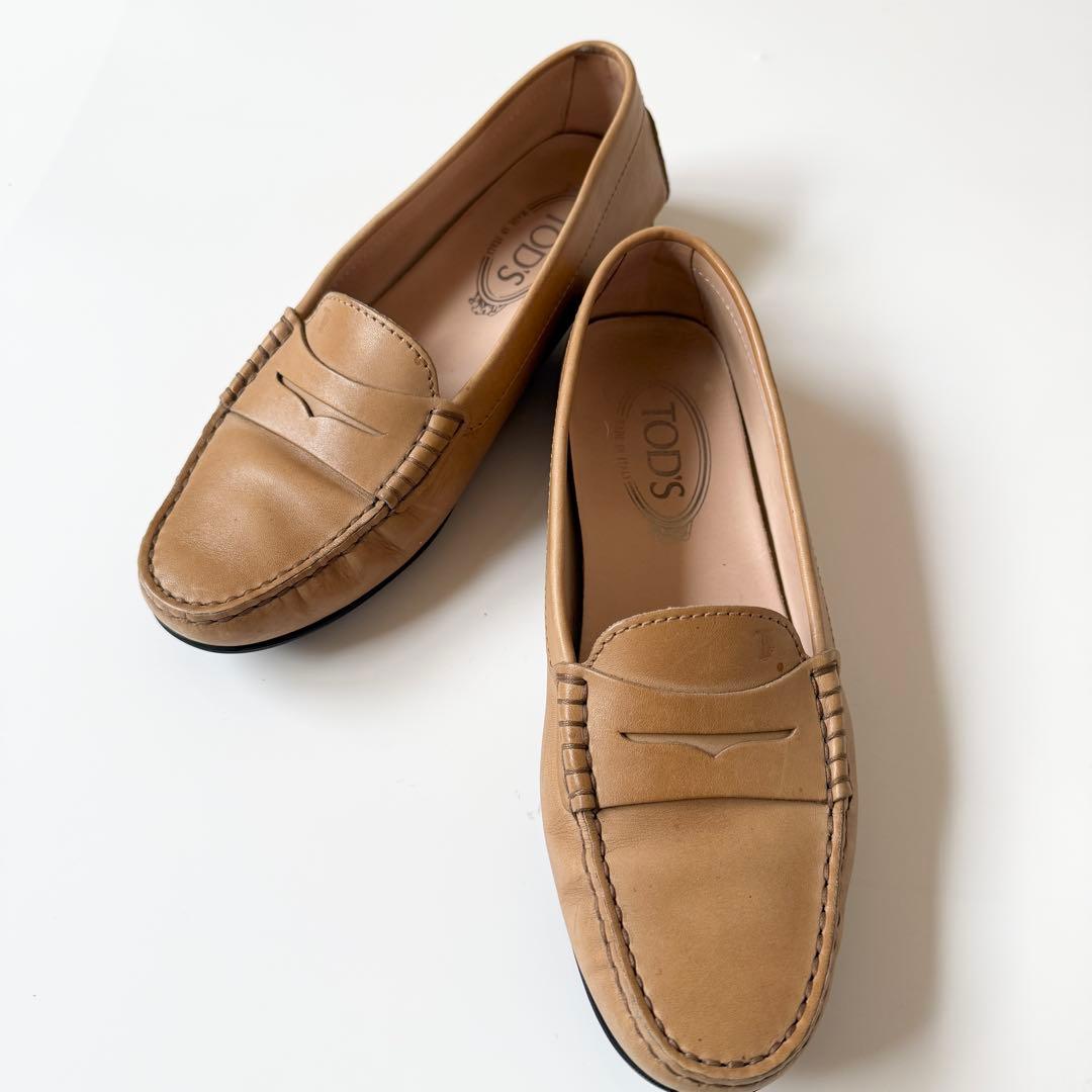 TODS ローファー　ドライビング　レザー ライトブラウン 24.5