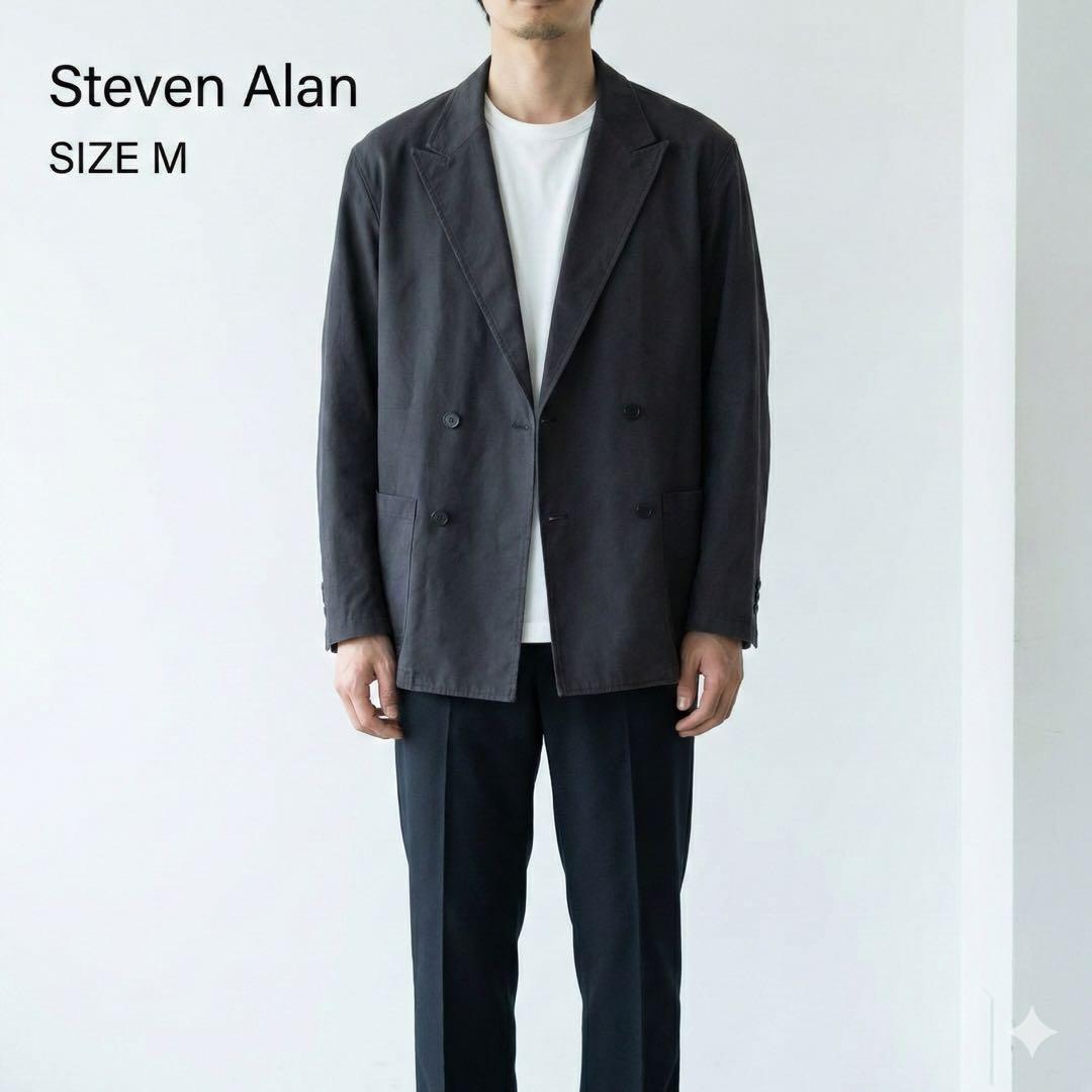 スティーブンアラン ダック4BダブルブレステッドジャケットナローM 濃紺