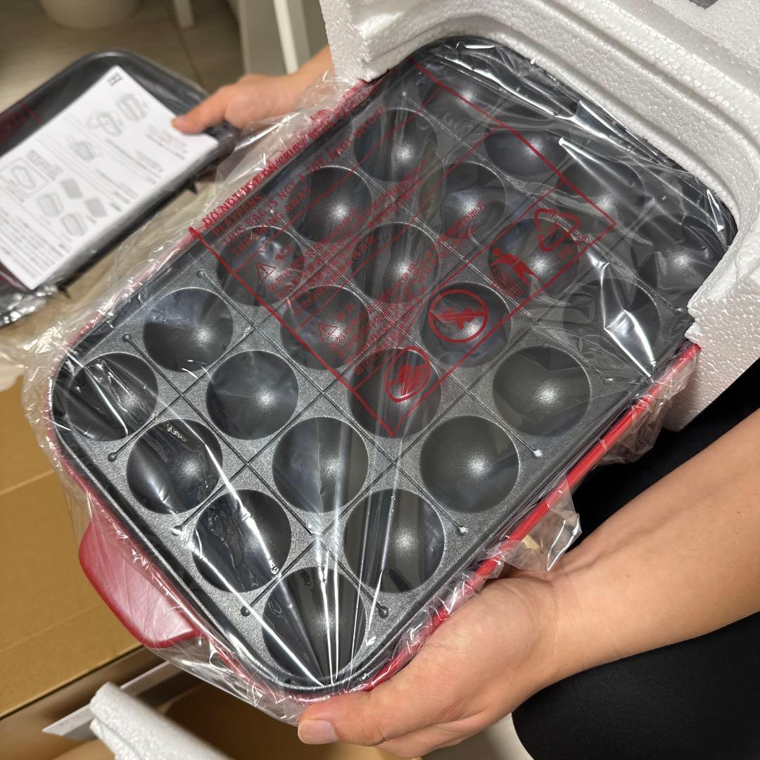 Bruno 赤 ホットプレート 木製スプーン付き スチーム付き　未使用