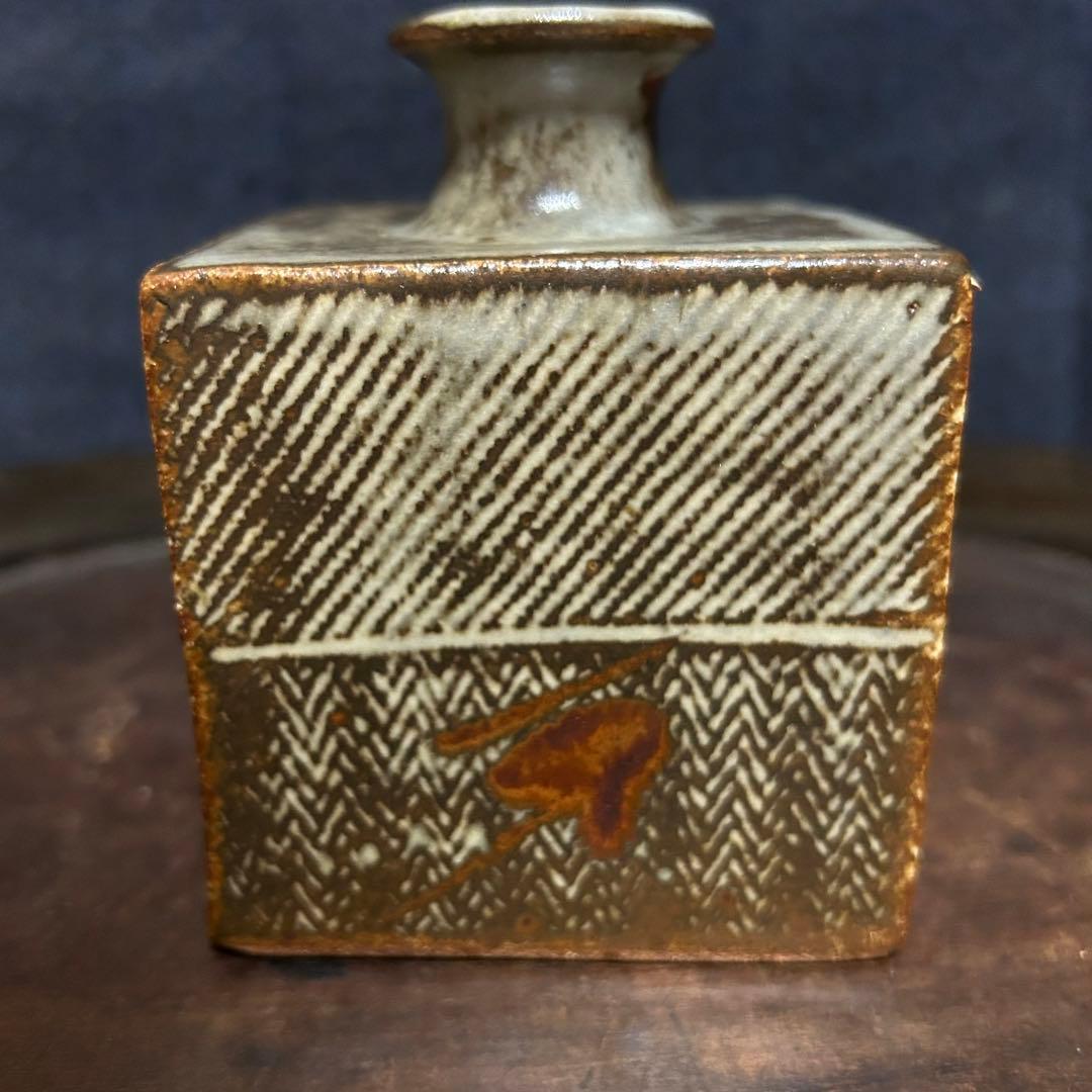 人間国宝　島岡達三　象嵌角徳利　本物保証