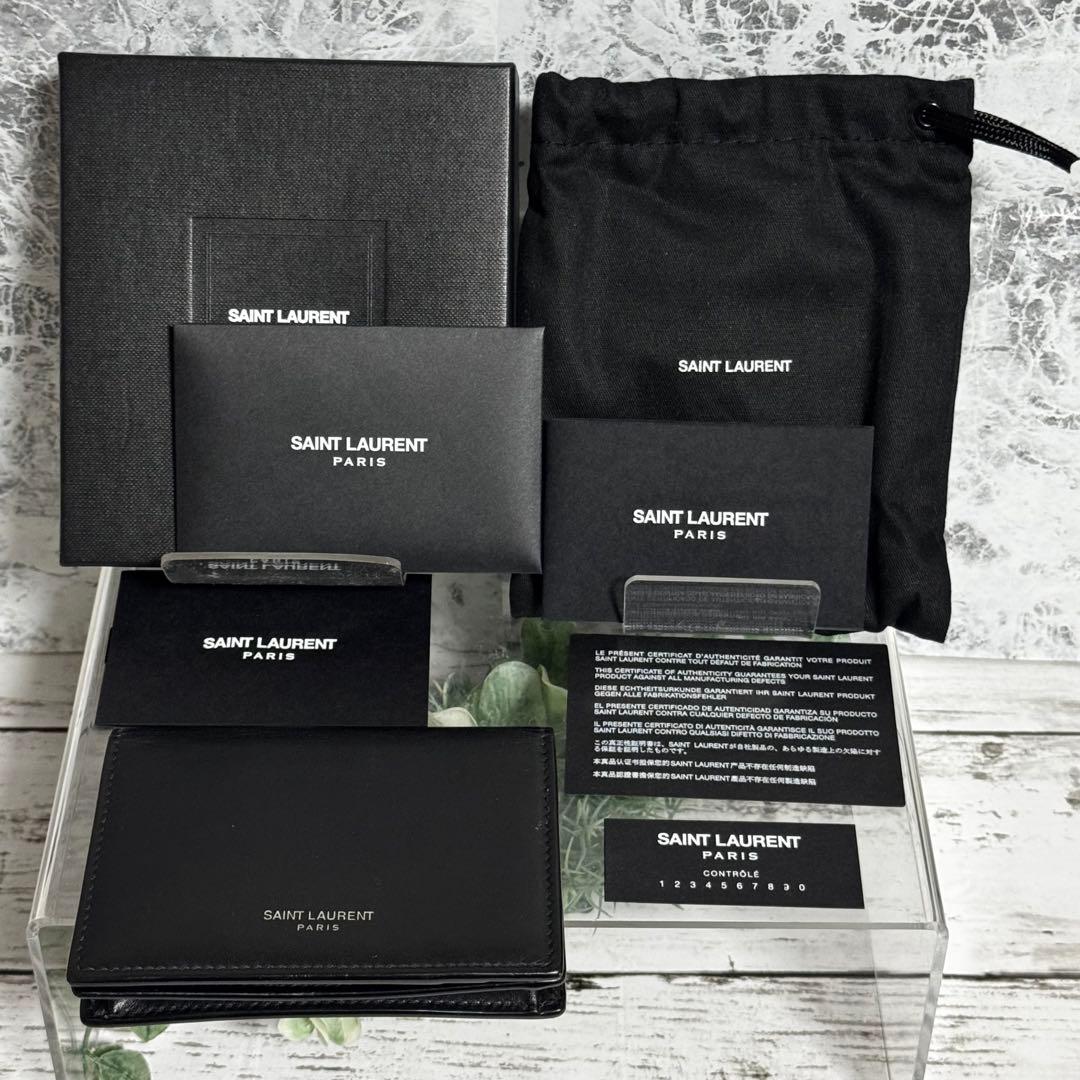 【正規品保証書】サンローラン名刺入れビジネスカードケーススムースレザー現行品